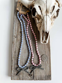 Boho Ranch Shop - Navajo Pearl Bow with Floral Bead Necklace