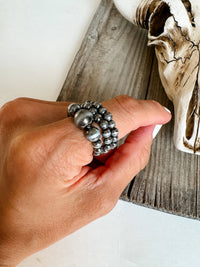 Boho Ranch Shop - Navajo Style Pearl Stackable Ring Set