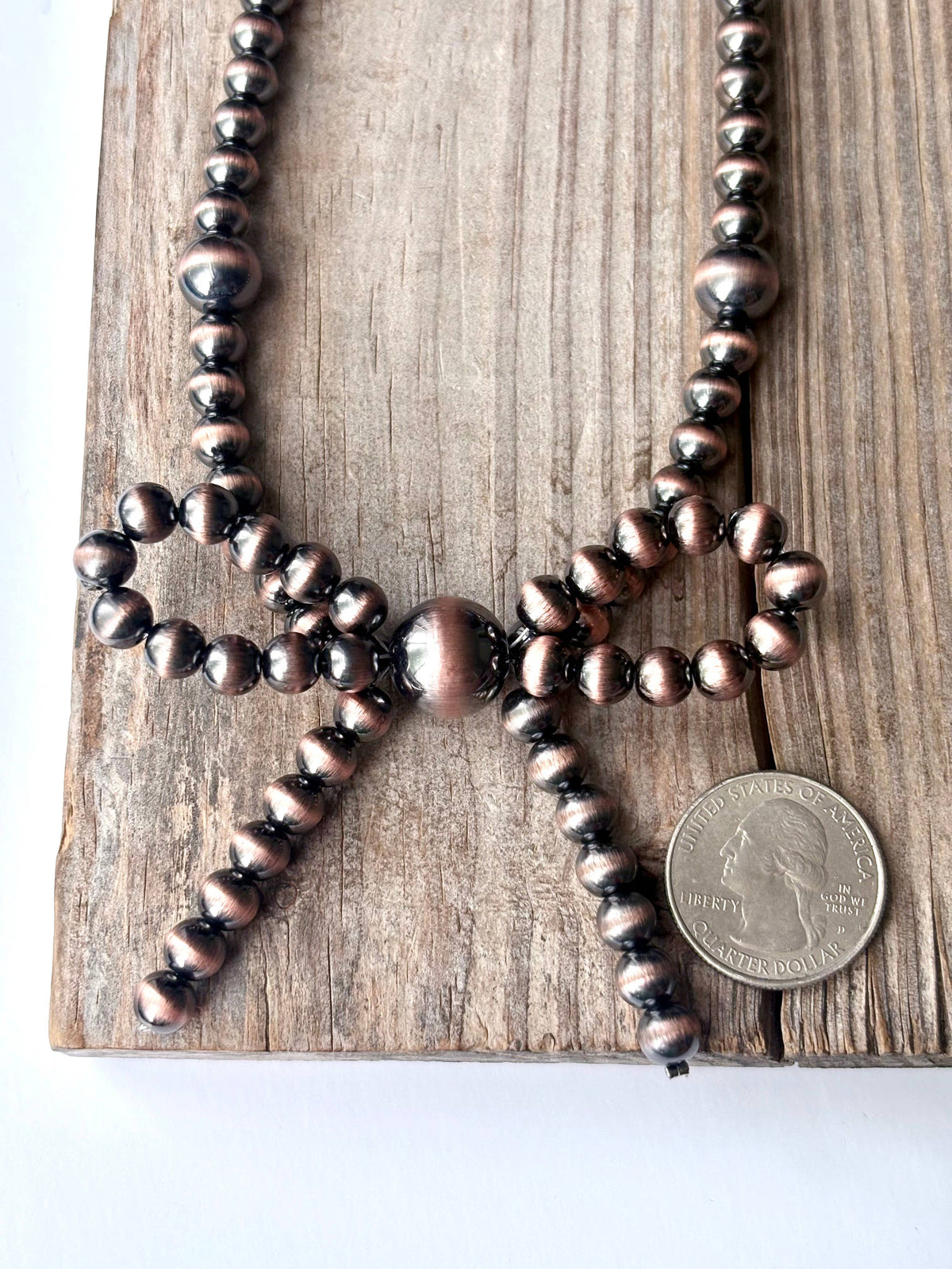 Boho Ranch Shop - Western Navajo Pearl Bead Coquette Bow Necklace