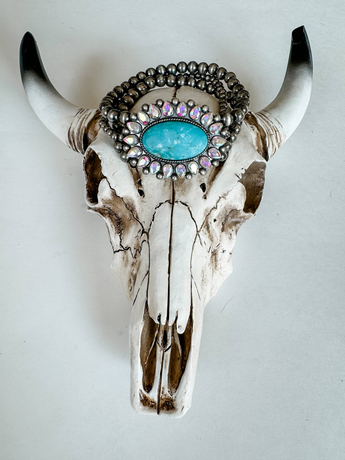 Boho Ranch Shop - Western Beaded Bracelet Navajo Style Turquoise Accent Stone