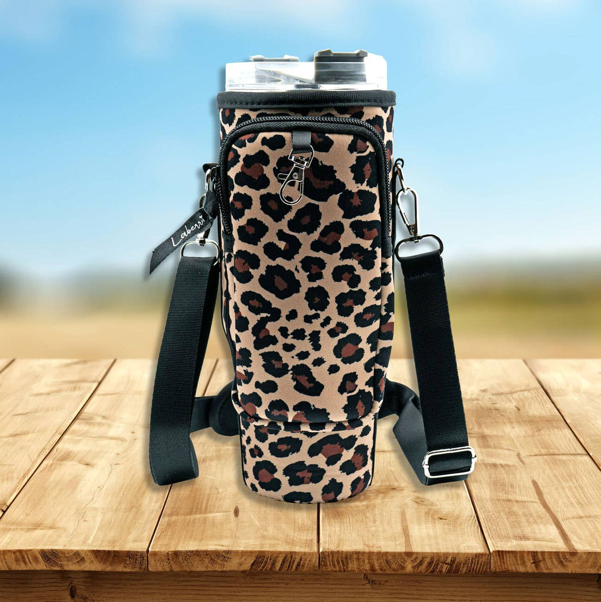 Laberri - 40 oz Tumbler "Handle" Bag - Leopard