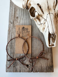 Boho Ranch Shop - Western Navajo Style Pearl Bow Hoop Coquette Earrings
