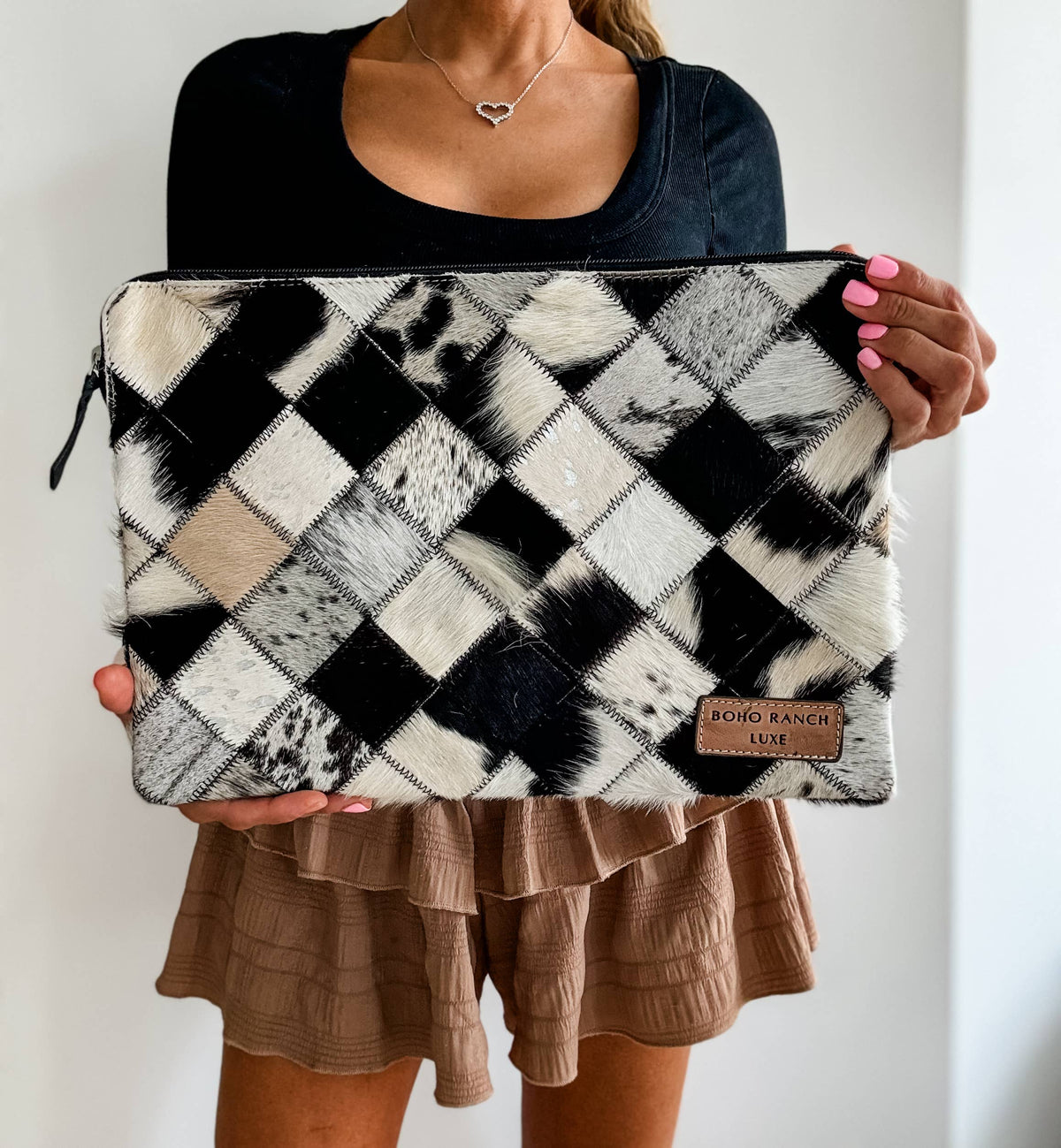 Boho Ranch Shop - BOHO LUXE LAPTOP tech sleeve computer bag hairon cowhide
