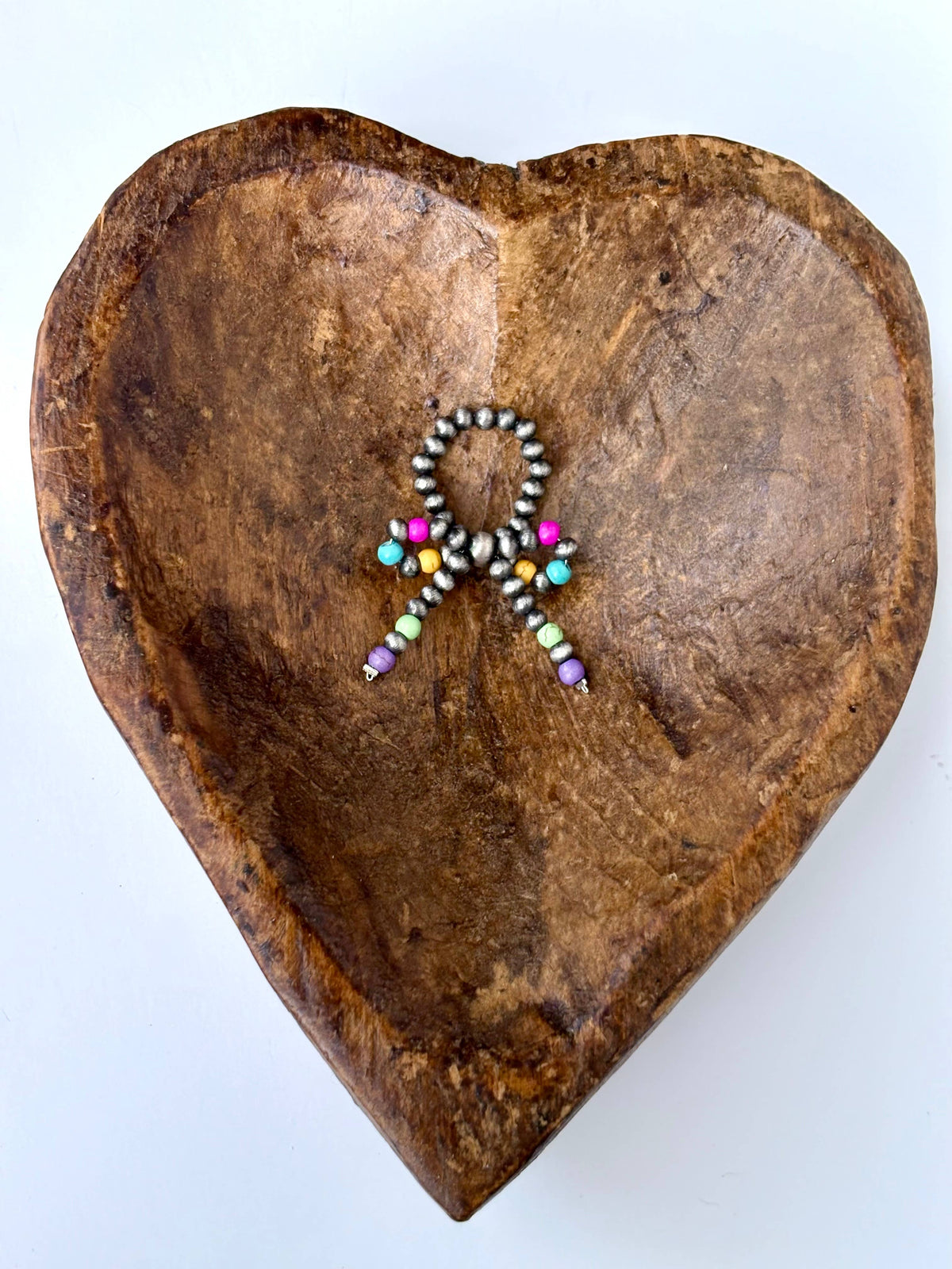 Boho Ranch Shop - Navajo Pearl Bead Coquette Bow Ribbon Stretch Ring