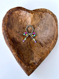Boho Ranch Shop - Navajo Pearl Bead Coquette Bow Ribbon Stretch Ring