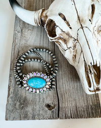 Boho Ranch Shop - Western Beaded Bracelet Navajo Style Turquoise Accent Stone