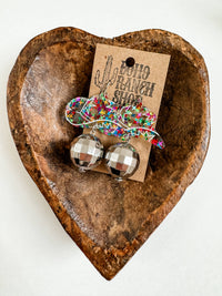 Boho Ranch Shop - WESTERN HAT DISCO BALL Dangle Earrings