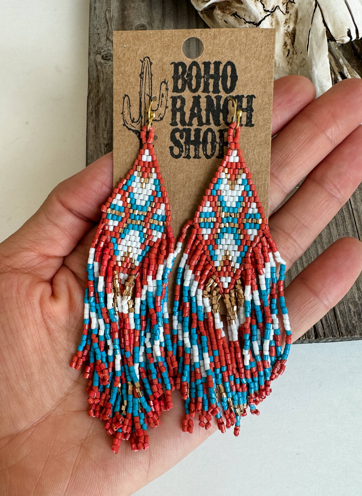 Boho Ranch Shop - Western Aztec Bead Earrings