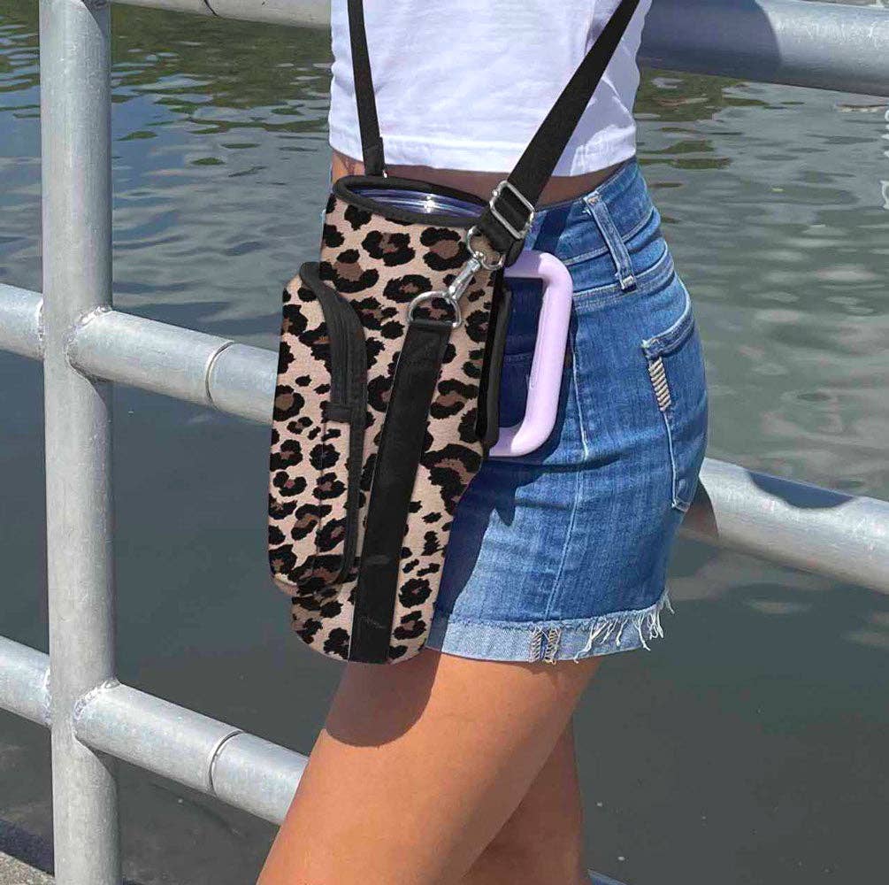 Laberri - 40 oz Tumbler "Handle" Bag - Leopard