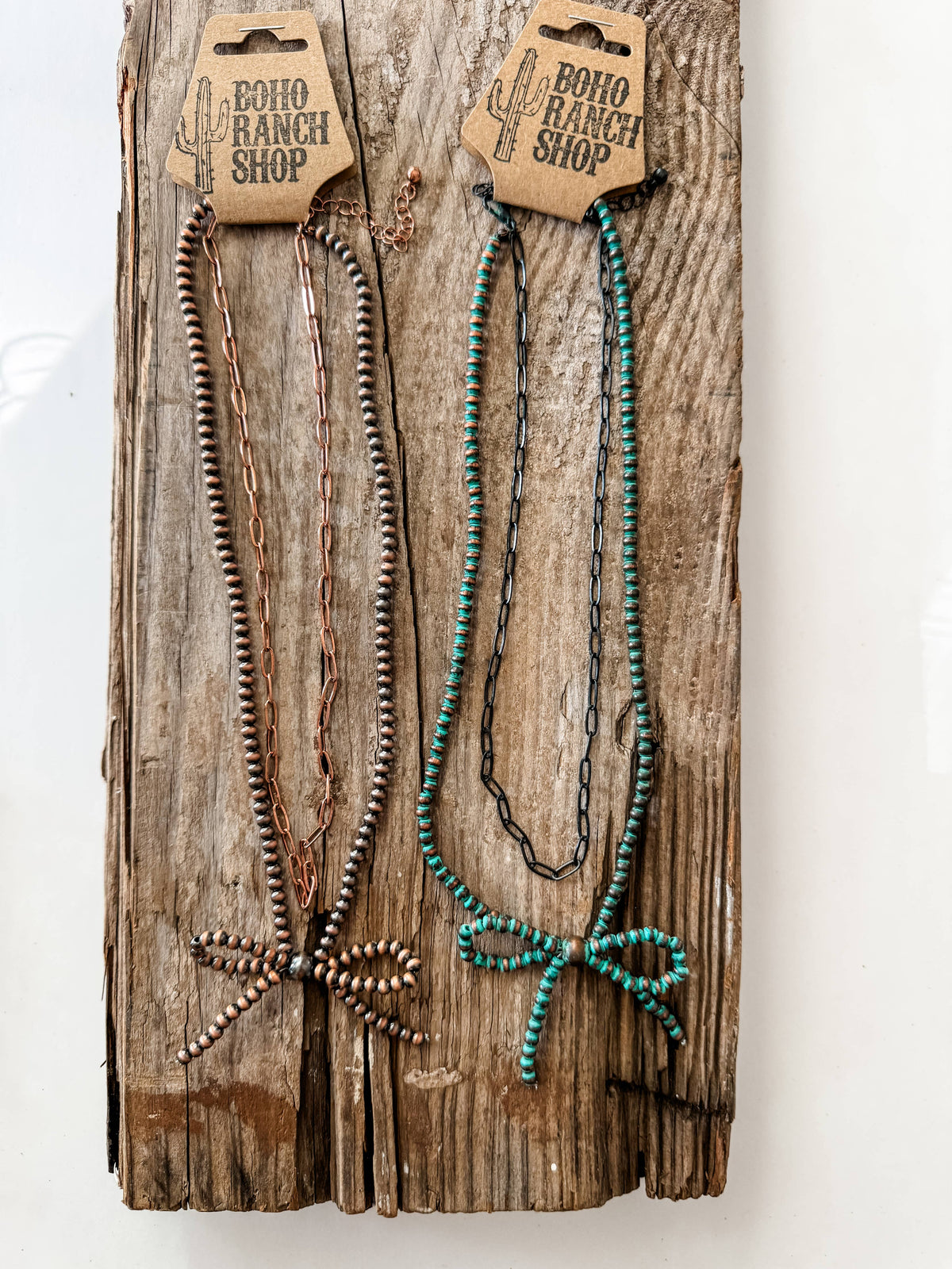 Boho Ranch Shop - Navajo Style Pearl Bow Coquette Layered Necklace