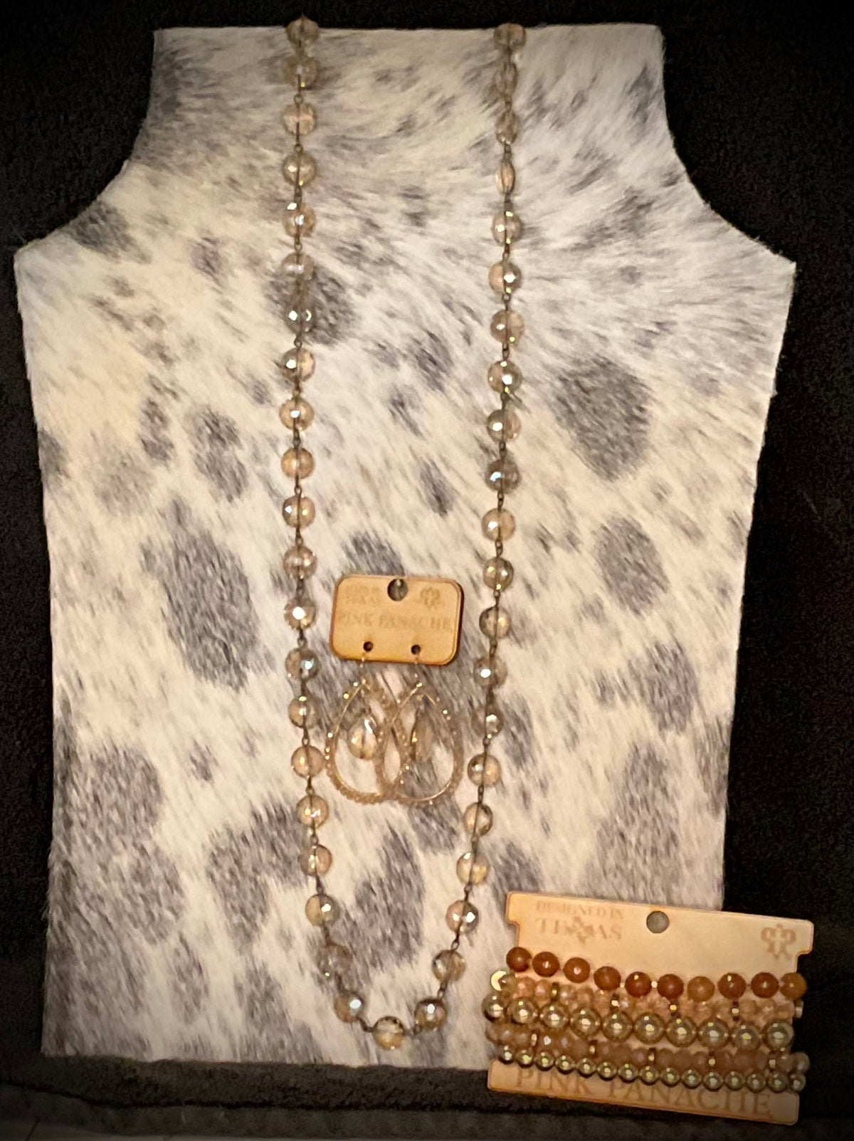 Pink Panache Bronze Jewelry Set