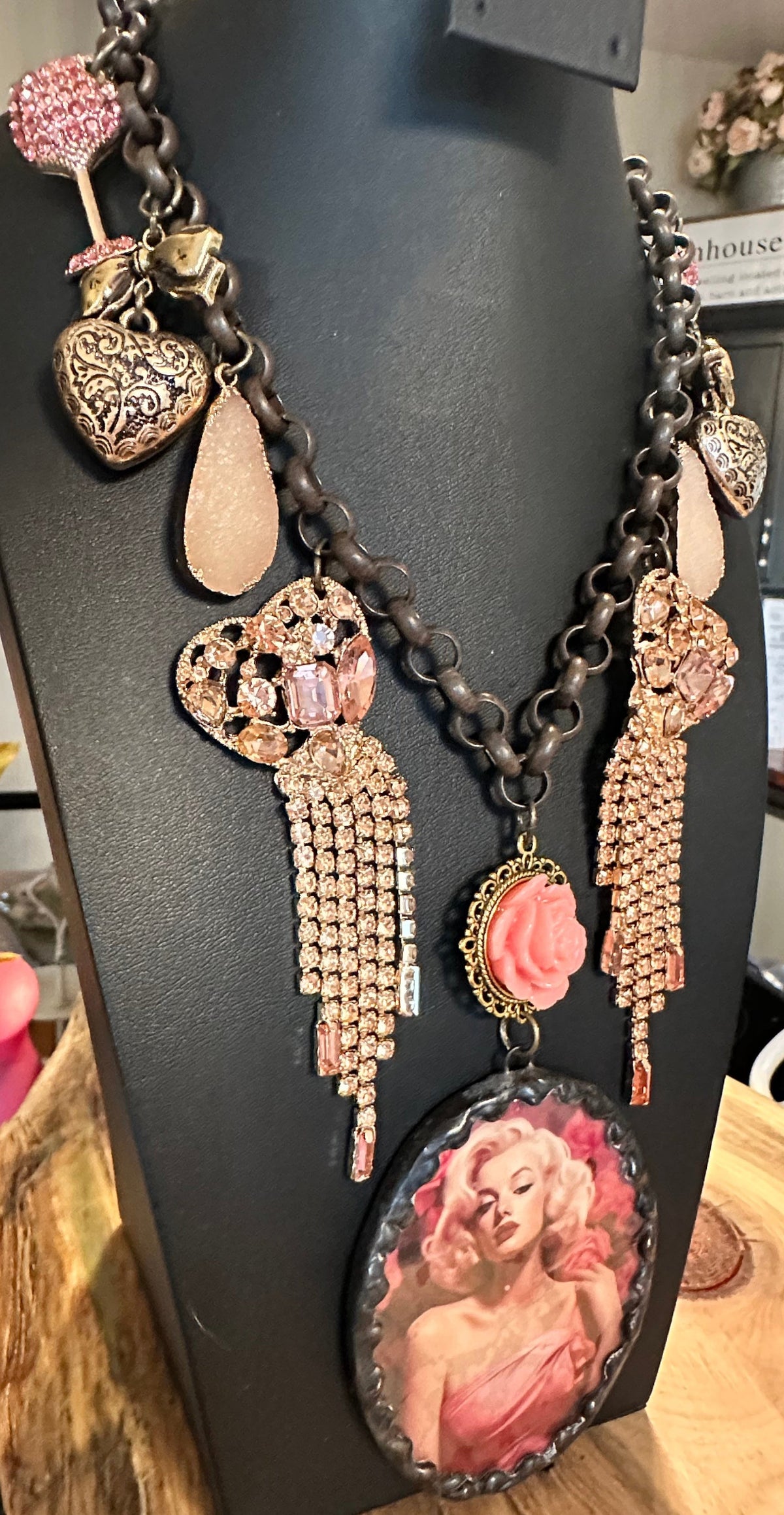 Gypsy South Vintage Marilyn/Pin Up Charm Necklace