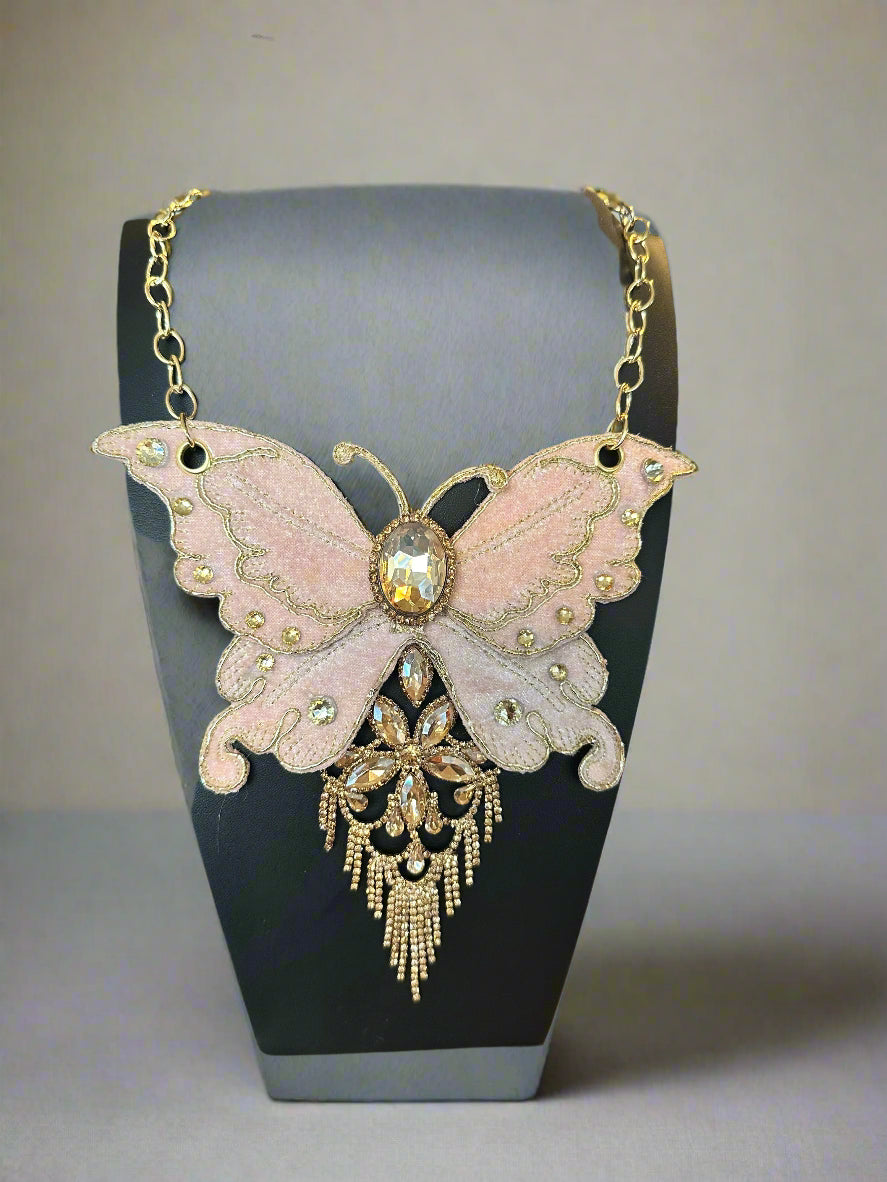 Gypsy South Velvet Butterfly Necklace