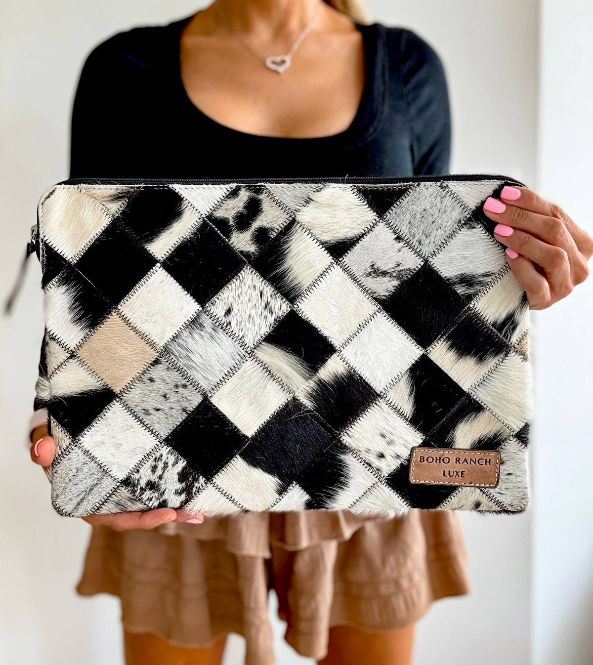 Boho Ranch Shop - BOHO LUXE LAPTOP tech sleeve computer bag hairon cowhide