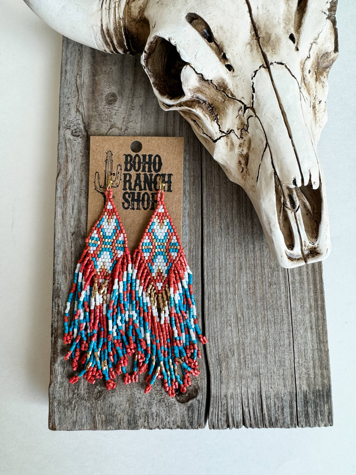 Boho Ranch Shop - Western Aztec Bead Earrings