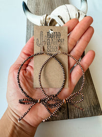 Boho Ranch Shop - Western Navajo Style Pearl Bow Hoop Coquette Earrings