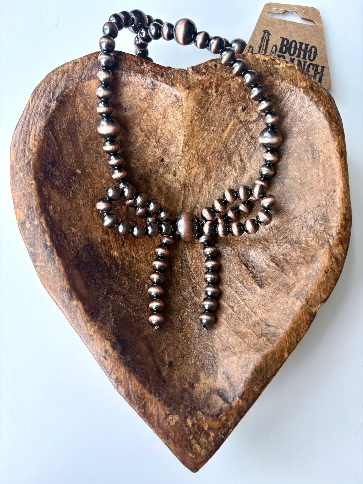 Boho Ranch Shop - Western Navajo Pearl Bead Coquette Bow Necklace